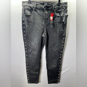 Earl Jeans Black Pearl Skinny Ankle Jeans Womens 14 Plus size stretch NWT 2241